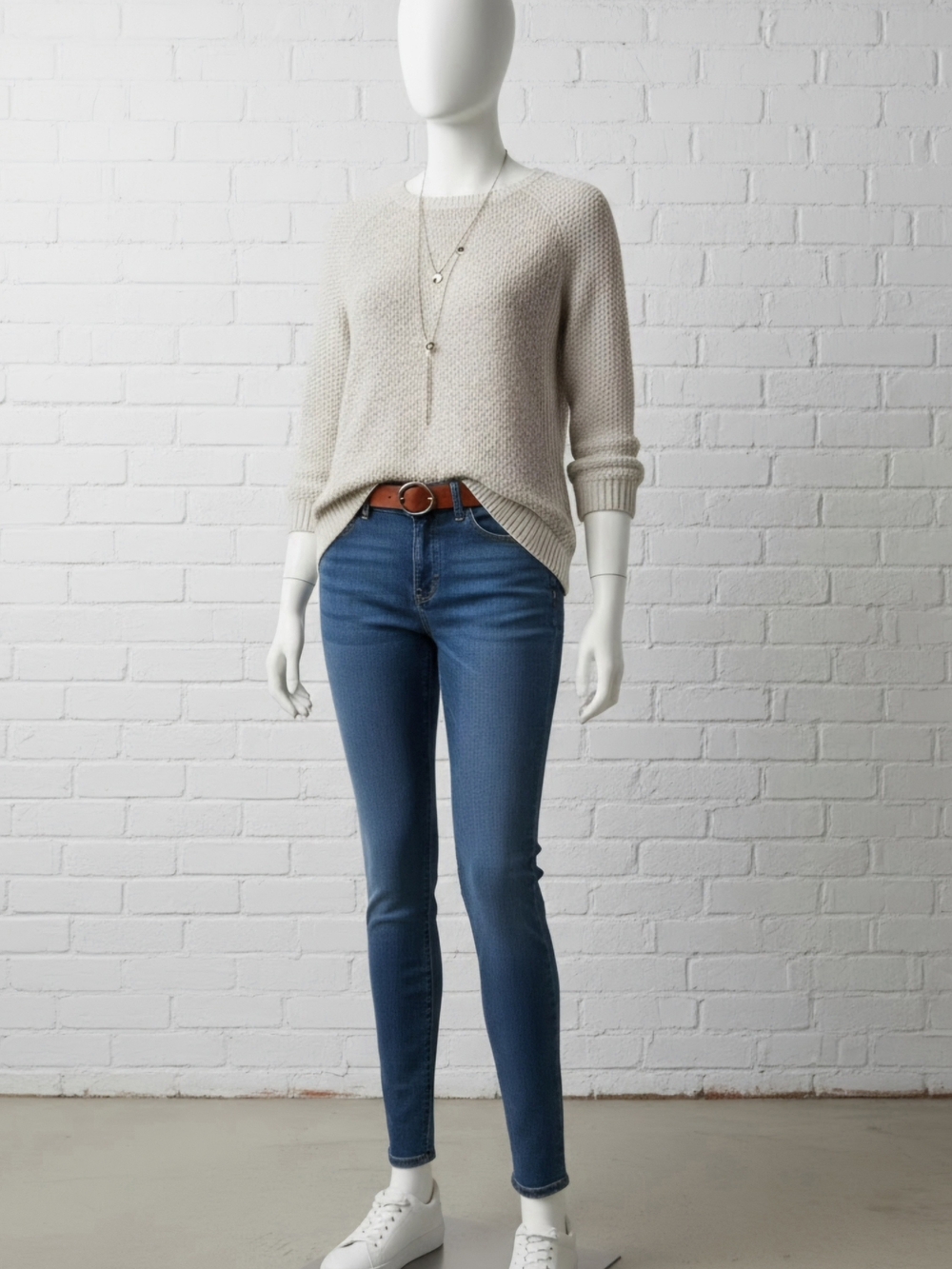 The Limited Cream Knit Turtleneck Sweater